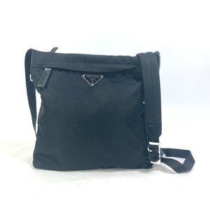PRADA 2VH055 Logo Plate Crossbody bag Shoulder Bag Nylon Black